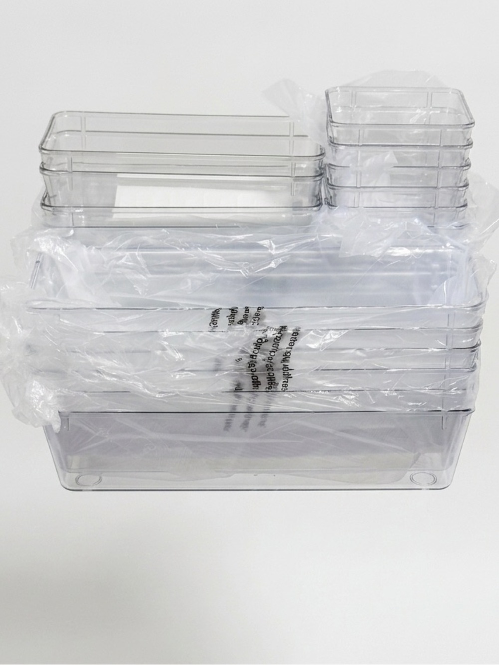 25pc Clear Acrylic Drawer Organizer Set Bathroom Vanity Kitchen Storage Bins